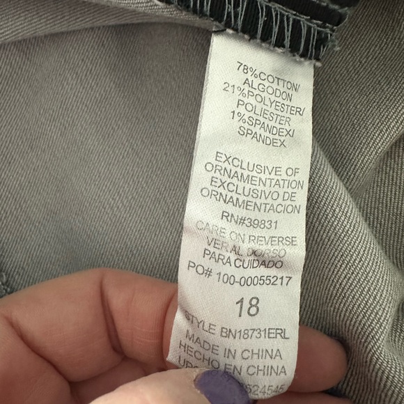 Democracy Ab Technology Gray Plaid Jeans Size 18 - Picture 5 of 11